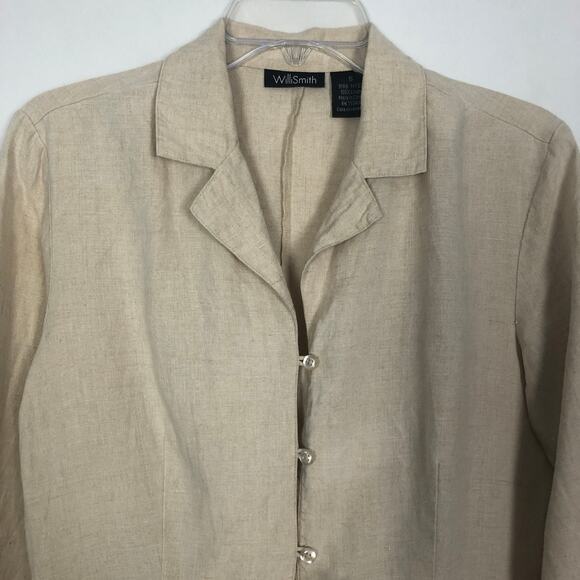 Willi Smith Blazer Womens Small Linen Quiet Luxury Old Money Lagenlook Corpcore - Picture 3 of 12